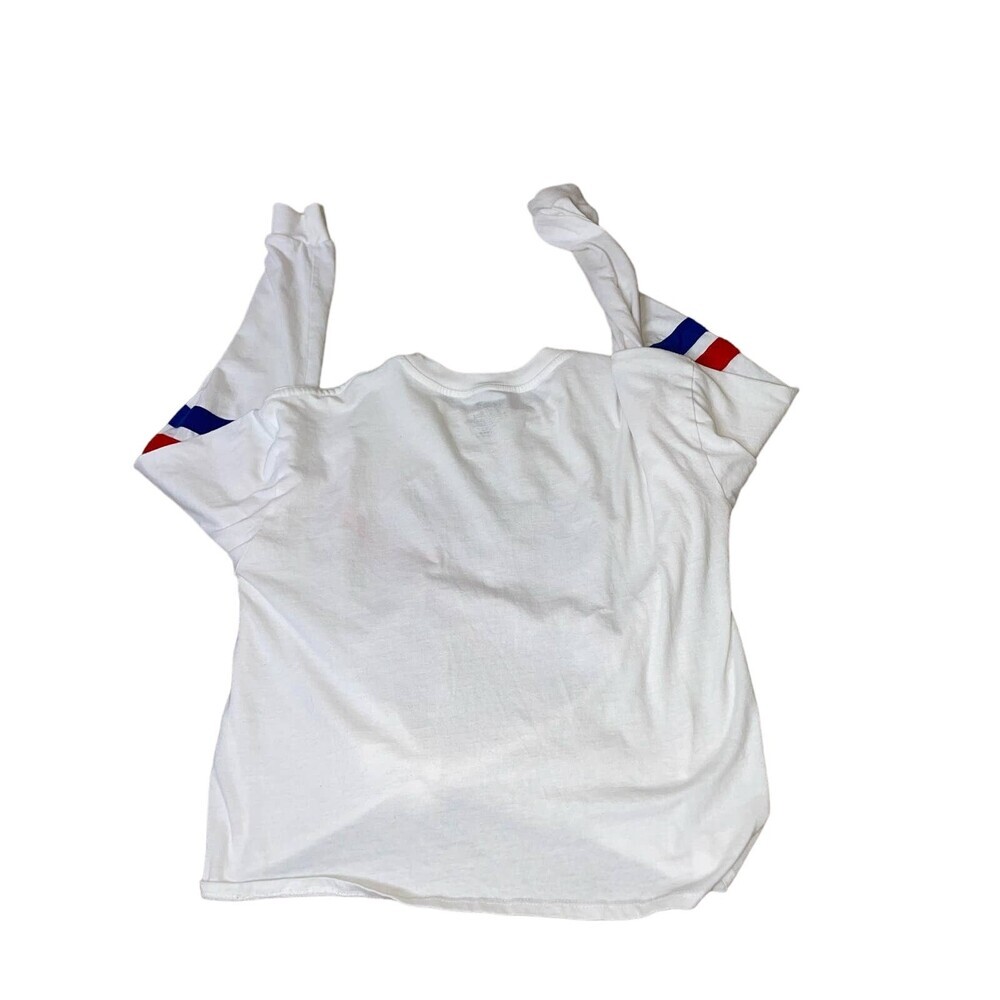 Buzz Aldrin NASA Cropped Shirt Women's Long Sleeve White SZ XL front tie USA - Picture 3 of 7